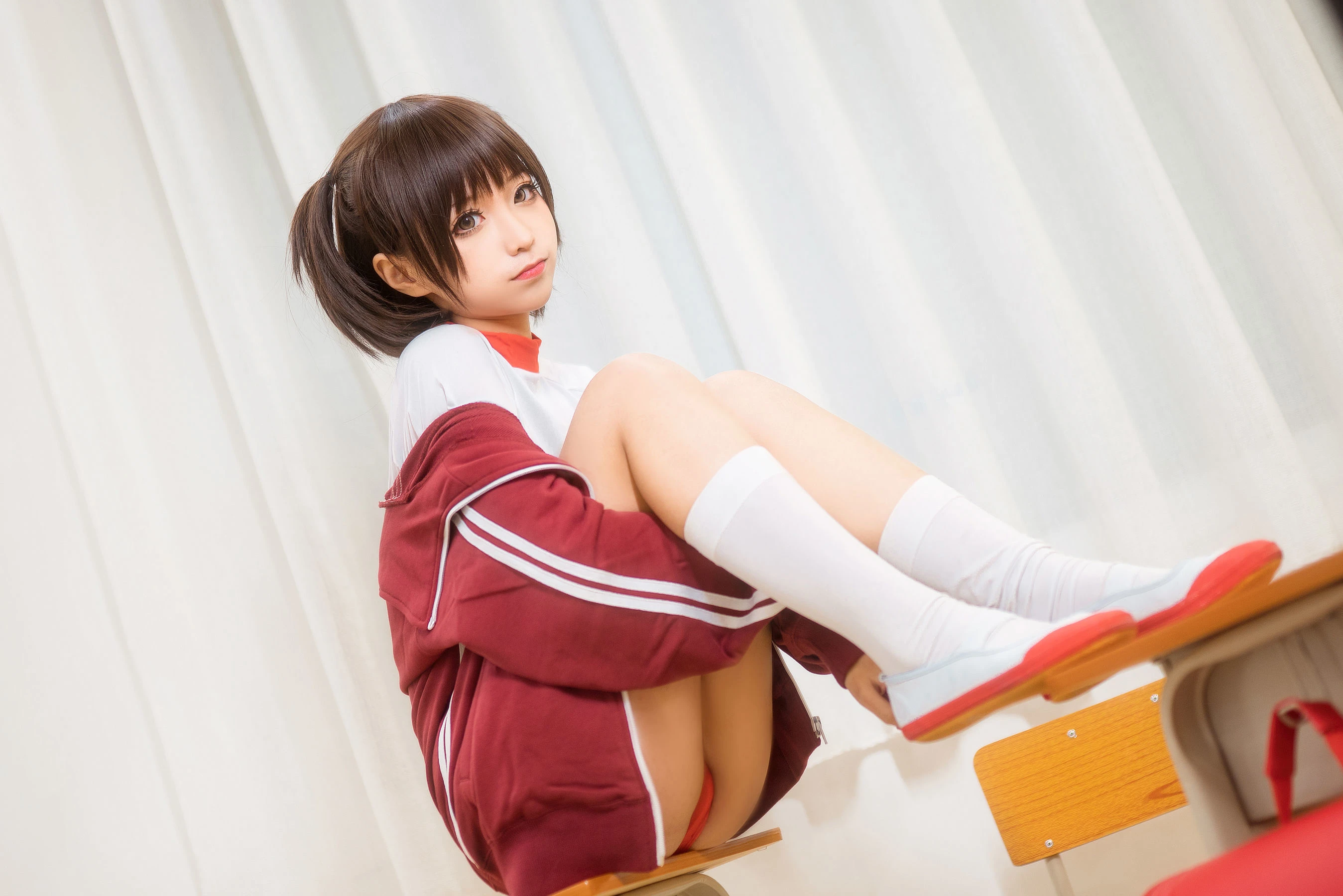 动漫博主蠢沫沫 红体操服 [45张]-渣男图社