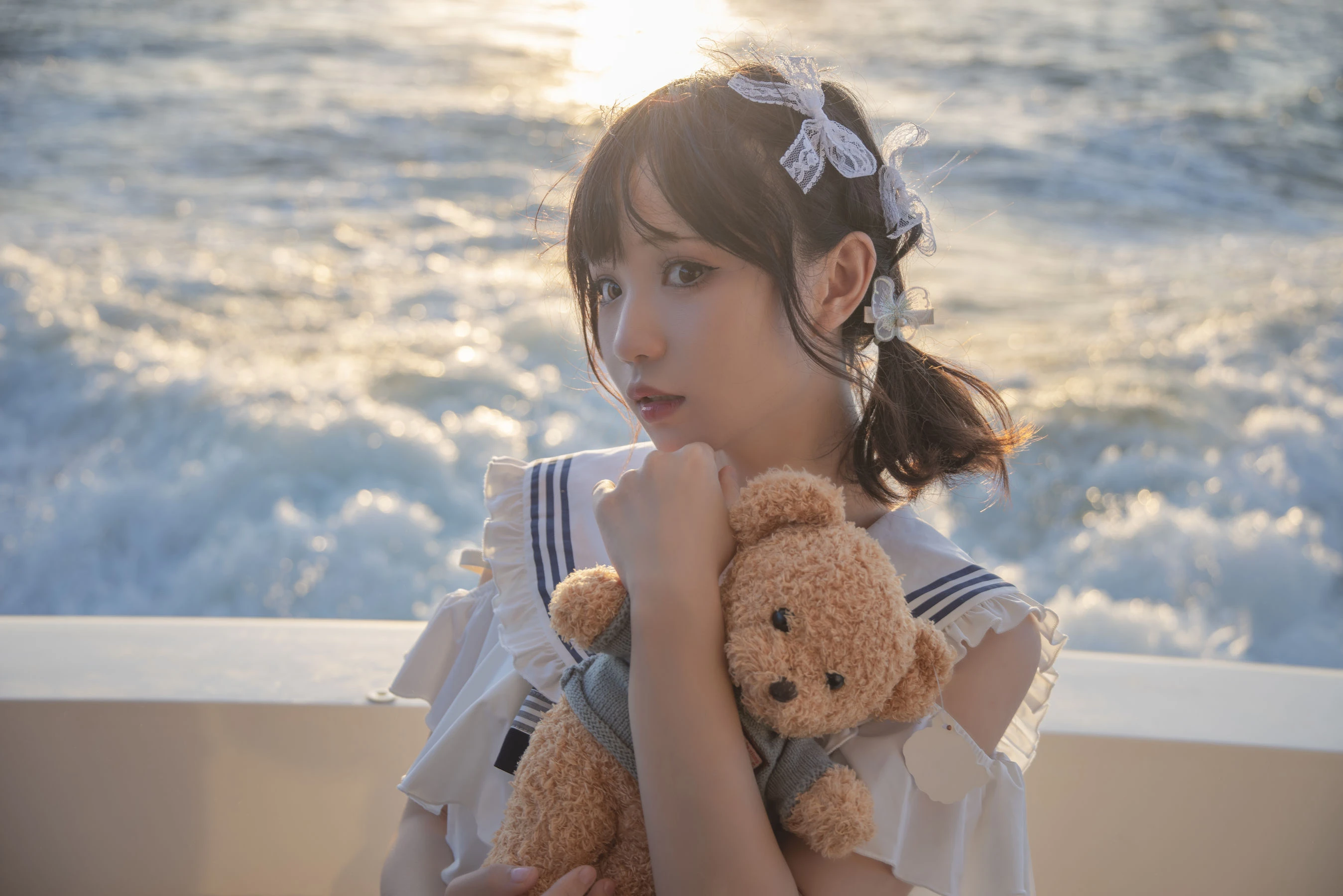 花柒Hana – 三亚熊之海军风泳装-渣男图社